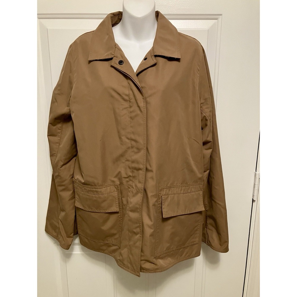 Dennis Basso Women's Brown Snap Front Barn‎ Jacket Coat Sz Medium M